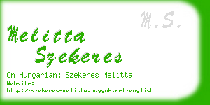 melitta szekeres business card